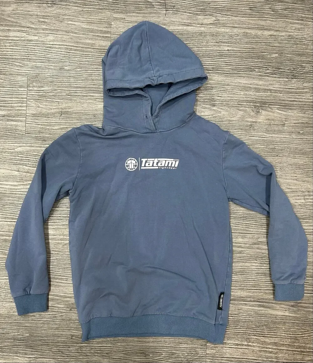 Tatami Fightwear Hoodie Mens XL Blue Pullover BJJ Martial Arts Graphic Sweater